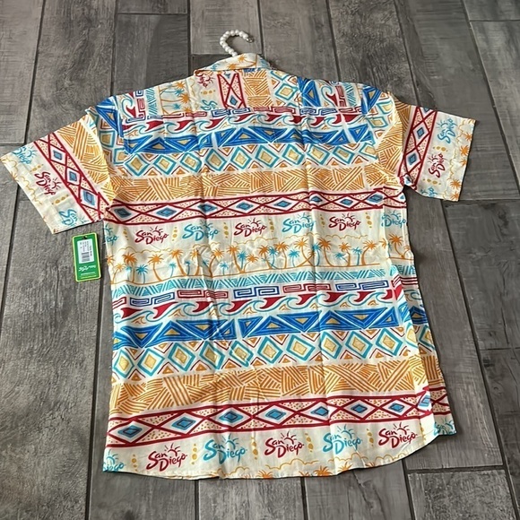 Tipsy elves San Diego travel Hawaiian short sleeve button-down shirt XL new - Picture 5 of 5